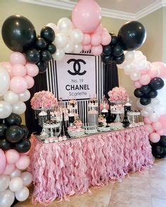 pink chanel party decorations.